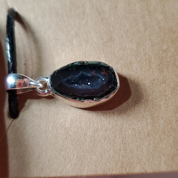Sterling Silver Coconut Druzy Pendant - Picture 3 of 4